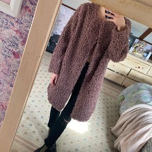 Sundance Mauve Button Down Long Fashion Coat